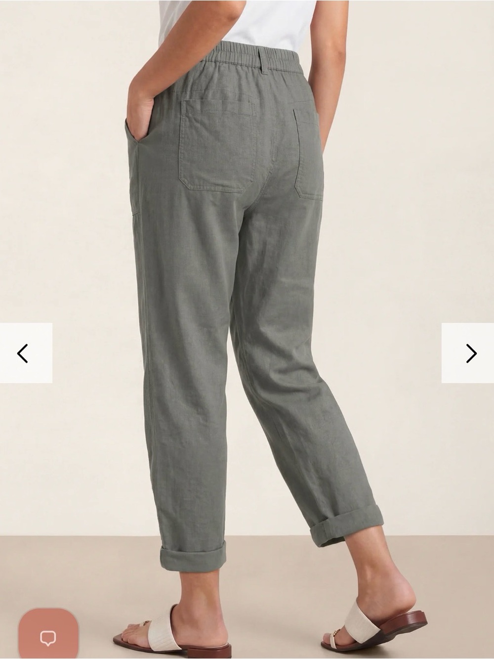 LINTICO Heidi Linen Cotton Simple Button Fly Trousers Euro Vacation Lightweight - Picture 3 of 11